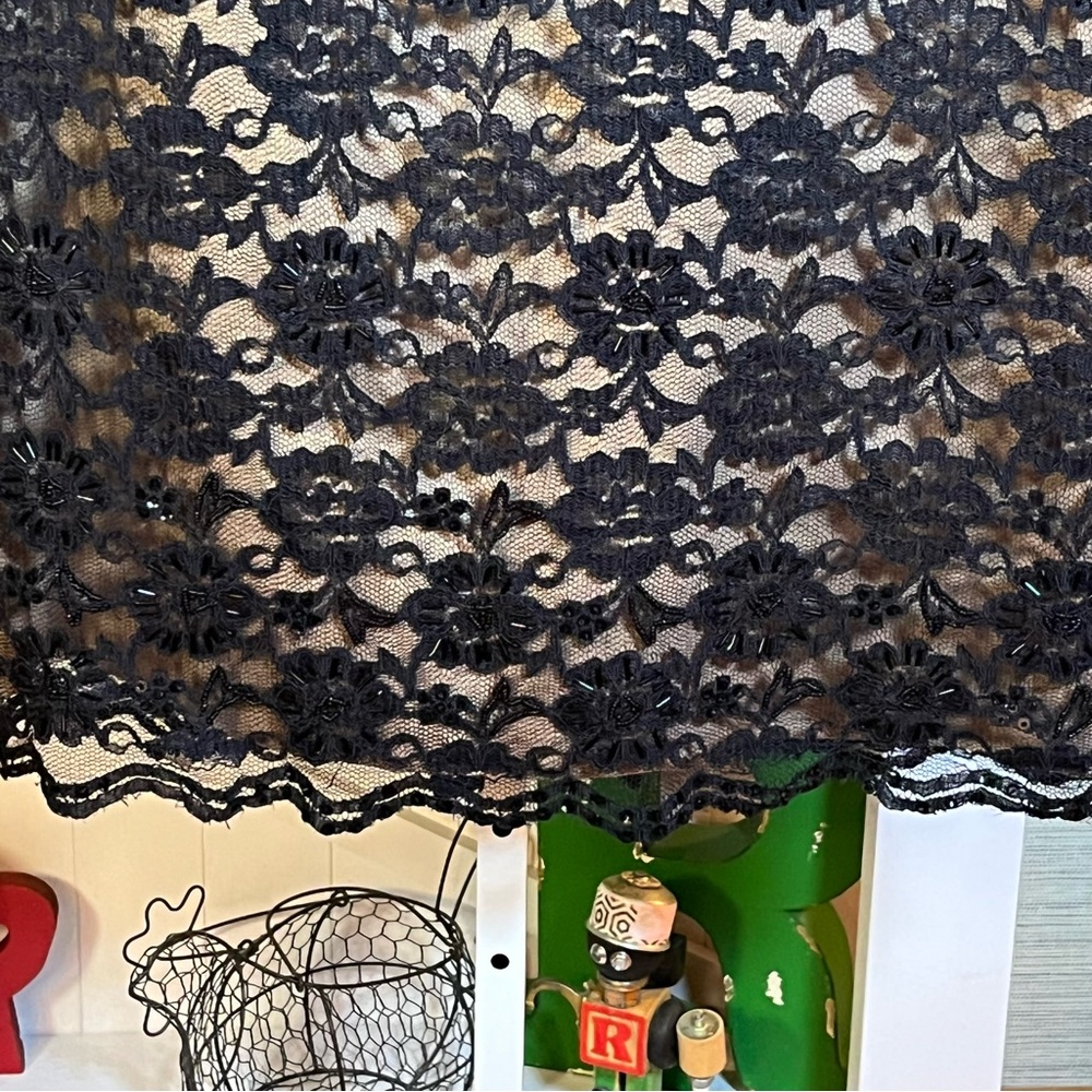 High Waisted Black Lace Maxi Evening Skirt Women Size 14 Formal Elegant Sequins - Picture 3 of 6